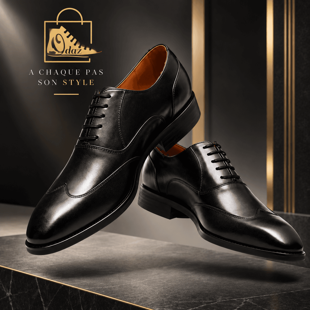 Chaussure Richelieu Homme – Noir Élégant