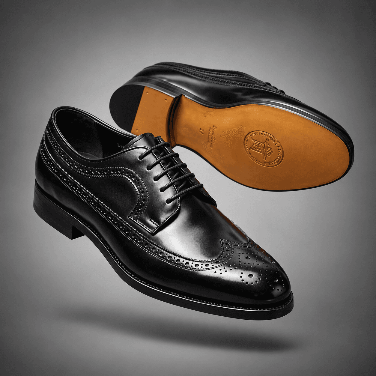 Derby Wingtip Brogue Premium – Cuir Noir