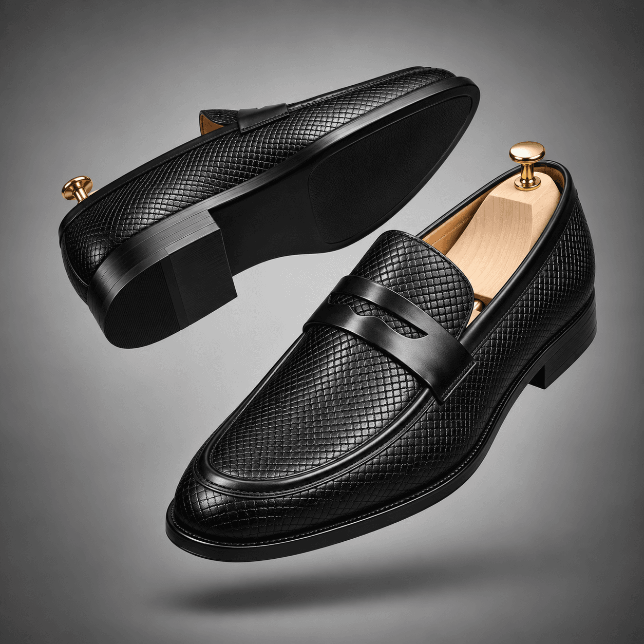 Mocassin Homme à Mors – Cuir Texturé Noir