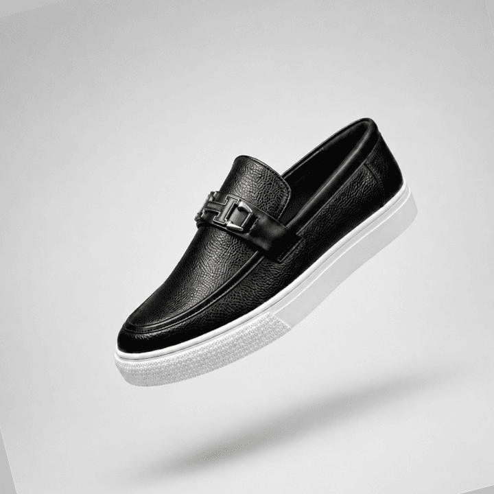 Mocassin Premium Noir à Semelle Contrastée