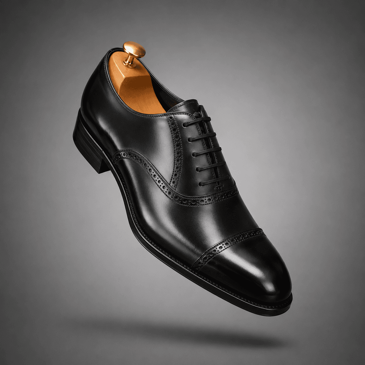 Richelieu Oxford Full Brogue – Cuir Noir