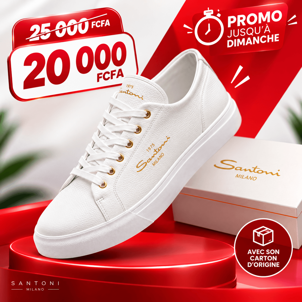 Sneakers Santani Homme Blanches – Style Minimaliste & Confort